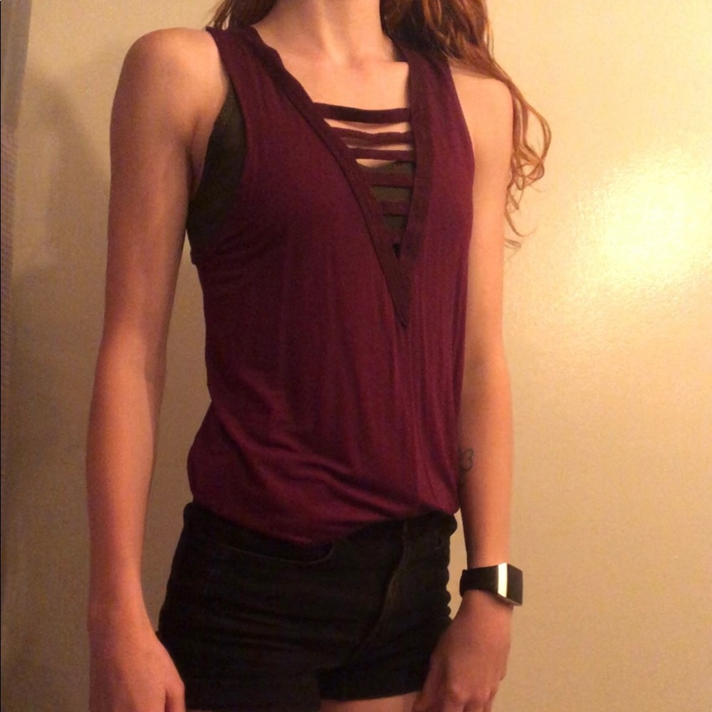 Maroon American Eagle Tank Top
